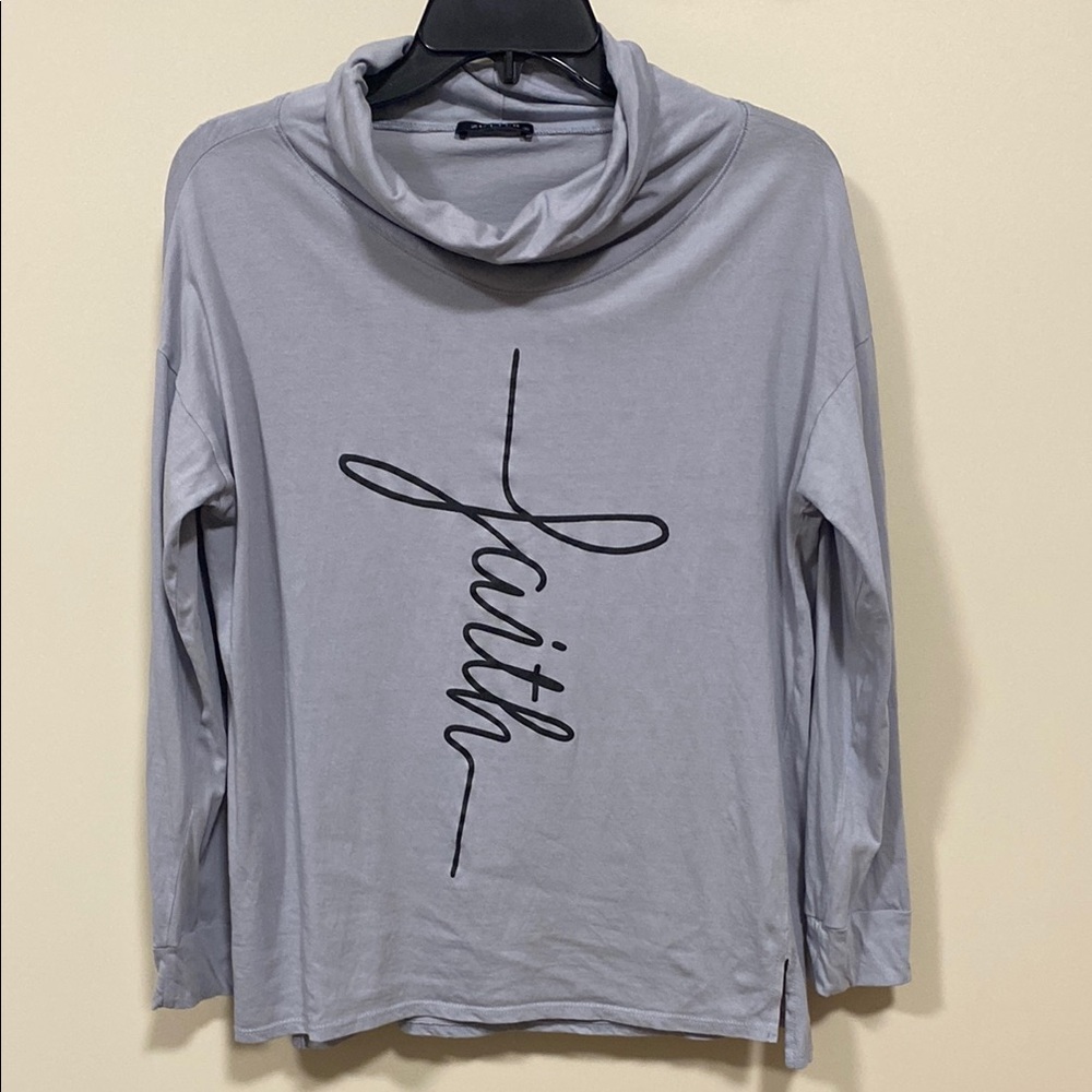 Zutter long sleeve cowl neck top small